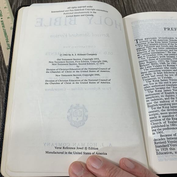 1962 Holy Bible Revised Standard Edition Holman Concordance Leather Red Letter - Picture 10 of 12